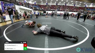 46 lbs Rr Rnd 1 - Boomer Clinkenbeard, Comanche Takedown Club vs Grayson Mortimer, Lions Wrestling Academy