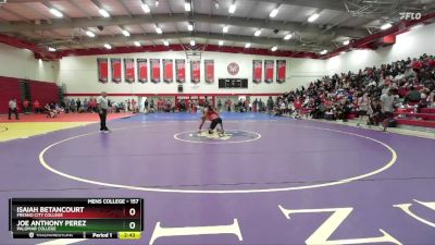 157 lbs Champ. Round 3 - Joe Anthony Perez, Palomar College vs Isaiah Betancourt, Fresno City College