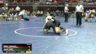 2A-175 lbs Quarterfinal - Kenny Kerr, North Fayette Valley vs Brent Yonkovic, West Delaware, Manchester