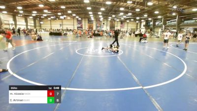 65 lbs Quarterfinal - Michael Nicosia, Mat Assassins Black vs Collin Artman, Quest School Of Wrestling Elem