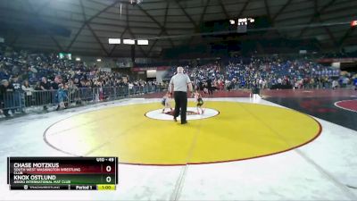 49 lbs Quarterfinal - Knox Ostlund, Askeo International Mat Club vs Chase Motzkus, South West Washington Wrestling Club