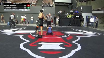 115 lbs Consi Of 8 #2 - Joshua Romero, Liberty Bakersfield vs Andrew Gomez, Porterville