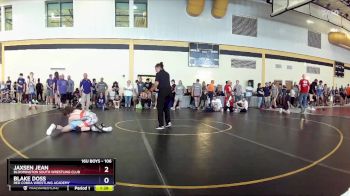 106 lbs Cons. Semi - Jaxsen Jean, Bloomington South Wrestling Club vs Blake Doss, Red Cobra Wrestling Academy