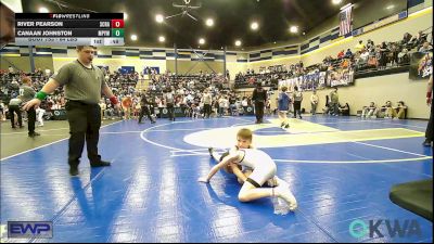 64 lbs Consi Of 4 - River Pearson, Scrap Yard Training vs Canaan Johnston, Mannford Pirate Youth Wrestling