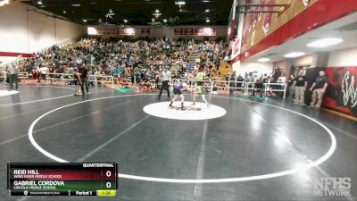 80 lbs Quarterfinal - Gabriel Cordova, Lincoln Middle School vs Reid Hill, Wind River Middle School