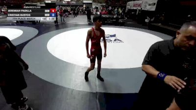 113 lbs 7th Place Match - Jeremiah Padilla, Sanger High School Wrestling vs Cristian Bustos, Reedley High School Wrestling