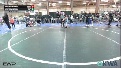 67 lbs Quarterfinal - Barrett Homer, Mustang Bronco Wrestling Club vs Kristian Henry, Powerhouse Blue