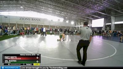 165 lbs Cons. Round 4 - Matt Watts, Charger Wrestling Club vs Wil Rhoten, Montana