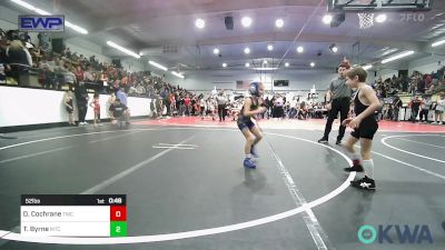 52 lbs Rr Rnd 1 - Dawson Cochrane, Tahlequah Wrestling Club vs Tiana Byrne, Miami Takedown Club