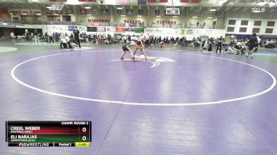 125 lbs Champ. Round 2 - Eli Barajas, Jamestown (N.D.) vs Creel Weber, Hastings (Neb.)