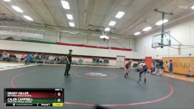 105-115 lbs Round 1 - Caleb Campbell, Worland Middle School vs Grady Hiller, Big Horn Middle School