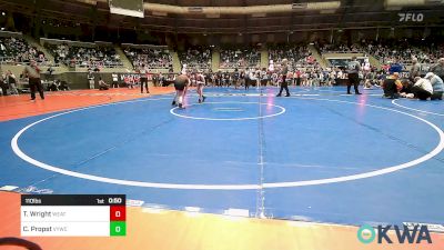 110 lbs Round Of 16 - Tess Wright, Weatherford Youth Wrestling vs Connor Propst, Verdigris Youth Wrestling