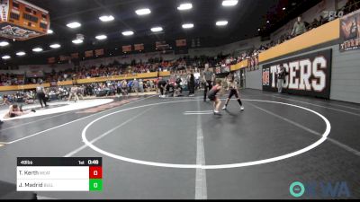 49 lbs Quarterfinal - Tripp Kerth, Weatherford Youth Wrestling vs Jaxxe Madrid, BullTrained