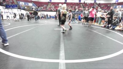 55 lbs Quarterfinal - Huxley Kelton, Harrah Little League Wrestling vs Gray Fife, Tecumseh Youth Wrestling