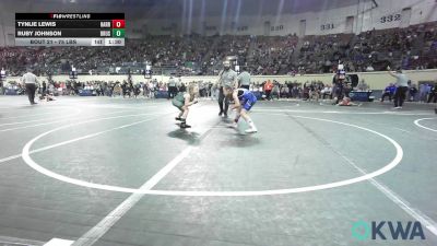 75 lbs Round Of 16 - Tynlie Lewis, Harrah Little League Wrestling vs Ruby Johnson, Brushy Wrestling Club