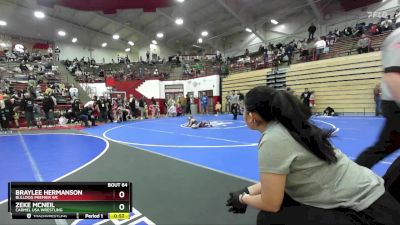 56 lbs Quarterfinal - Zeke McNeil, Carmel USA Wrestling vs Braylee Hermanson, Bulldog Premier WC