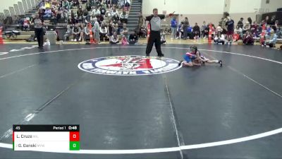 45 lbs Quarterfinal - Greysen Ganski, Mosinee Youth Wrestling vs Layne Cruze, Willmar