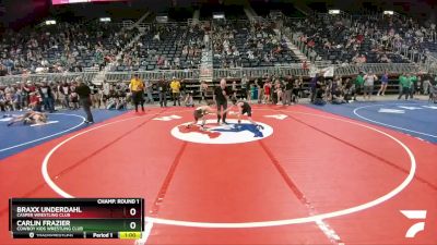 67 lbs Champ. Round 1 - Braxx Underdahl, Casper Wrestling Club vs Carlin Frazier, Cowboy Kids Wrestling Club