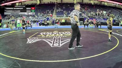 Girls-135 lbs Semifinal - Kennedi Wahmhoff, Manton Hs Girls vs Carmella Clark, Center Line H.s. Girls