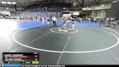 87 lbs 3rd Place Match - Audrey Lensegrav, South West Washington Wrestling Club vs Johanna Thomas, Clark County Youth Wrestling