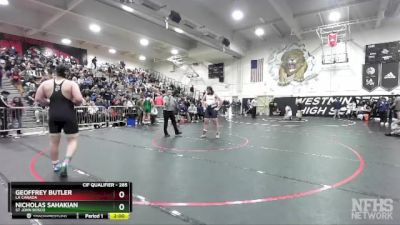 285 lbs Champ. Round 2 - Nicholas Sahakian, St John Bosco vs Geoffrey Butler, La Canada