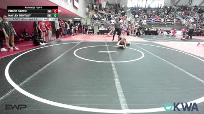 110 lbs Semifinal - Chloe Green, HURRICANE WRESTLING ACADEMY vs Hayley Bentley, Brushy Wrestling Club