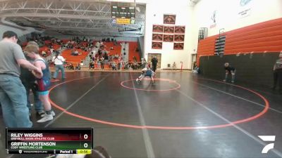 97 lbs Round 3 - Riley Wiggins, Greybull Basin Athletic Club vs Griffin Mortenson, Cody Wrestling Club