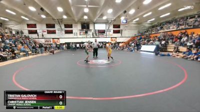 84 lbs Champ. Round 1 - Christian Jensen, Lander Middle School vs Tristan Galovich, Thermopolis Middle School