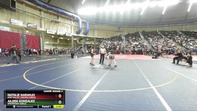 Girls 135 lbs Champ. Round 2 - Natalie Naranjo, East Valley (Yakima) (Girls) vs Aileen Gonzalez, Grandview (Girls)