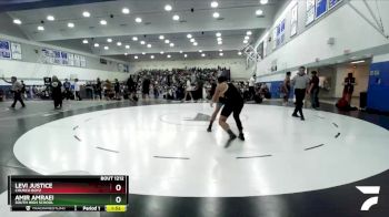 165 lbs Quarterfinal - Amir Amraei, South High School vs Levi Justice, Church Boyz