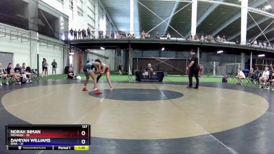 127 lbs Placement Matches (8 Team) - Norah Inman, Michigan vs Damiyah Williams, Iowa