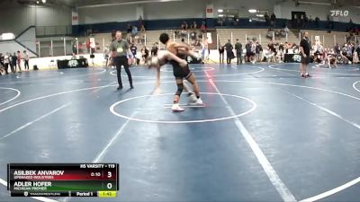 119 lbs Cons. Round 7 - Adler Hofer, Michigan Premier vs Asilbek Anvarov, Upgraded Industries