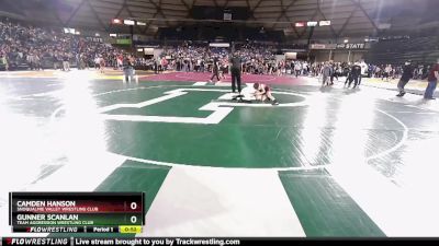 70 lbs Champ. Round 1 - Camden Hanson, Snoqualmie Valley Wrestling Club vs Gunner Scanlan, Team Aggression Wrestling Club