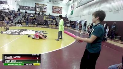 98 lbs 1st Place Match - Willy Goss, Moses Lake Wrestling Club vs Chance Mattox, Washington