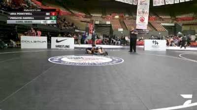 Schoolgirls - 100 lbs Cons. Semis - Aria Pennywell, Driller Wrestling Club vs Prisayis Harrell, LAWC