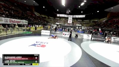 132 lbs Champ. Round 3 - Luke Ervin, Madera High School Wrestling vs Alexander Lopez, Mount Diablo High School Wrestling