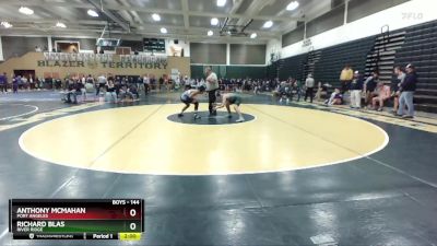 144 lbs Champ. Round 1 - Richard Blas, River Ridge vs Anthony McMahan, Port Angeles