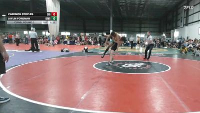 120 lbs Cons. Round 2 - Jaylin Foreman, Great Bridge Wrestling Club vs Caedmon Stoyles, Charleston