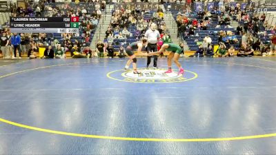 142 lbs Champ. Round 1 - Lyric Headen, Taylor Allderdice Hs vs Lauren Bachman, Fox Chapel Area Hs