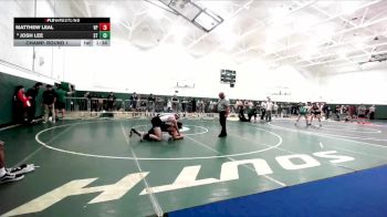 157 lbs Champ. Round 1 - Matthew Leal, Villa Park vs Josh Lee, South Torrance
