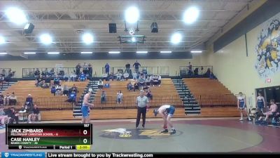 157 lbs Round 1 (16 Team) - Jack Zimbardi, Fellowship Christian School vs Case Hanley, Banks County