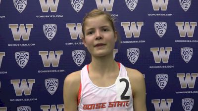 Allie Ostrander after running the NCAA lead in the 3K at Husky
