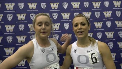 Annie LeBlanc, Brooke Feldmeier on the strength of Oregon women's middle distance