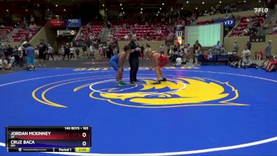 165 lbs Semifinal - Jordan McKinney, OK vs Cruz Baca, NM