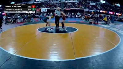 G - 130 lbs Quarterfinal - Arabella Nichols, Great Falls Cmr Girls vs Emma Klingaman, Harlem Girls