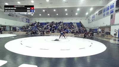 110 lbs 5th Place Match - Caylee Reyes, Mt. San Antonio College vs Leilah Patel, Menlo College