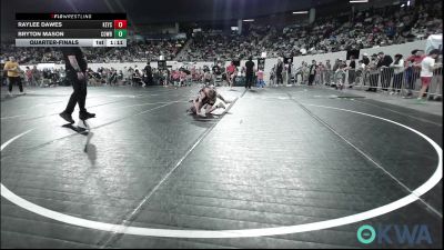 62 lbs Quarterfinal - Raylee Dawes, Keystone Kids Wrestling Club vs Bryton Mason, Cowboy Wrestling Club