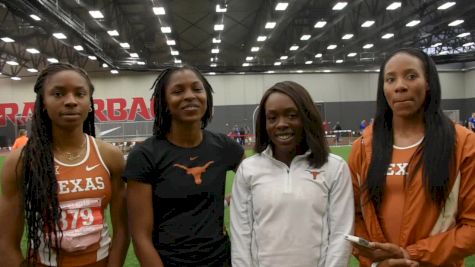 Courtney Okolo, Texas women after running No. 4 fastest 4x4 all time