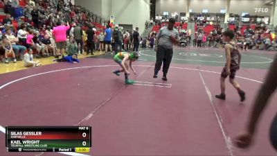 70 lbs Quarterfinal - Silas Gessler, Hartselle vs Kael Wright, Techfall Wrestling Club