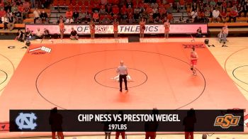 197 lbs Presont Weigel, OSU vs Chip Ness, UNC